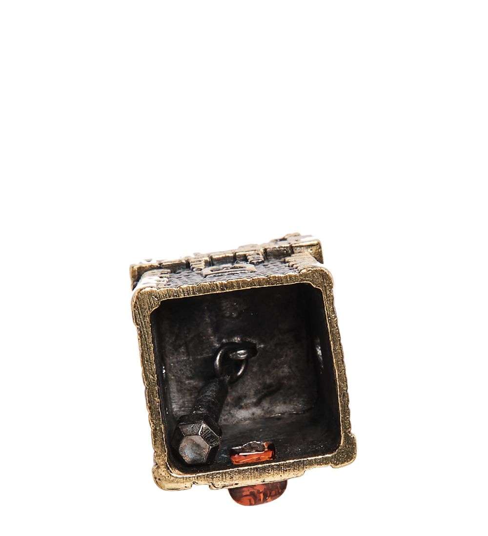 Народные промыслы AM- 448 Колокольчик «Крепость с Рыцарем Знаменосцем» (латунь, янтарь)