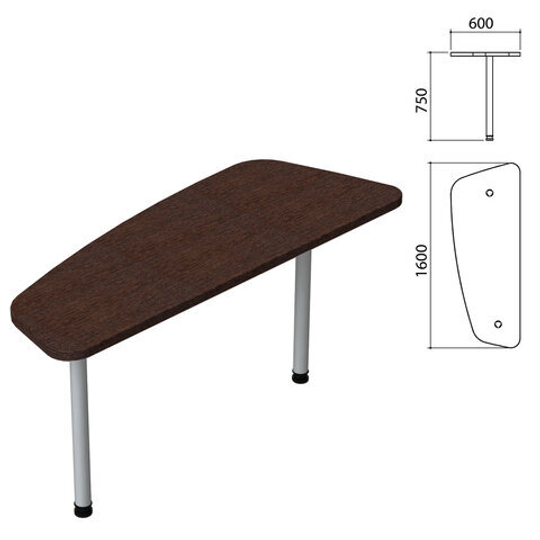 Стол приставной "Приоритет" 1600х600х750, венге (КОМПЛЕКТ)