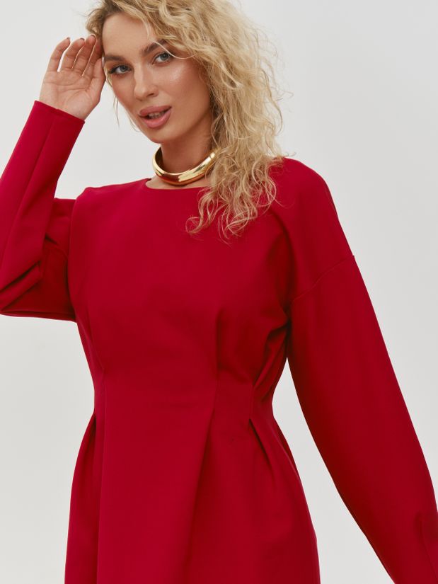 Платье мини Адель,  красное