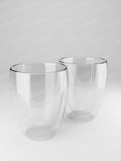 Набор стеклянных стаканов 2 шт. 350 мл. Kamille KM 9008 с двойными стенками