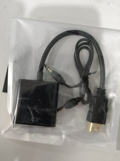 Конвертер штекер HDMI - гнездо VGA (19M/15F) + линейный звук (+ кабель jack3,5) MRM-POVER H116