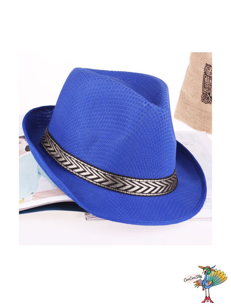 шляпа Стиляга детская, цвет синий, ог 52 см