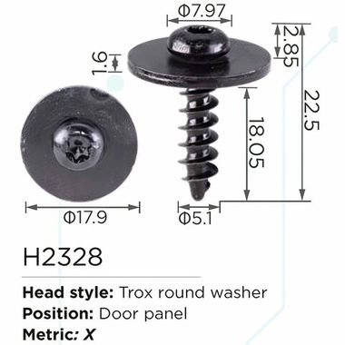 Клипса для крепления внутренней обшивки а/м БМВ металлическая (100шт/уп.) Forsage клипса H2328(BMW)