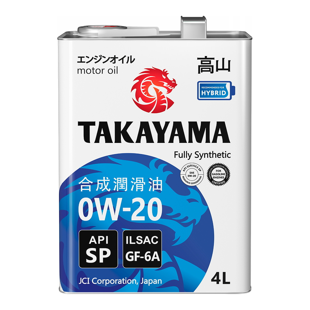 Масло моторное TAKAYAMA  0W20 ILSAC GF-6A, API SP 4л