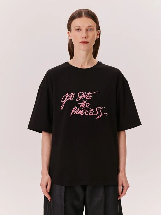 Футболка GOD SAVE THE PRINCESS черного цвета