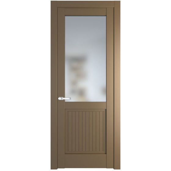 Фото межкомнатной двери эмаль Profil Doors 3.2.2PM перламутр золото стекло матовое