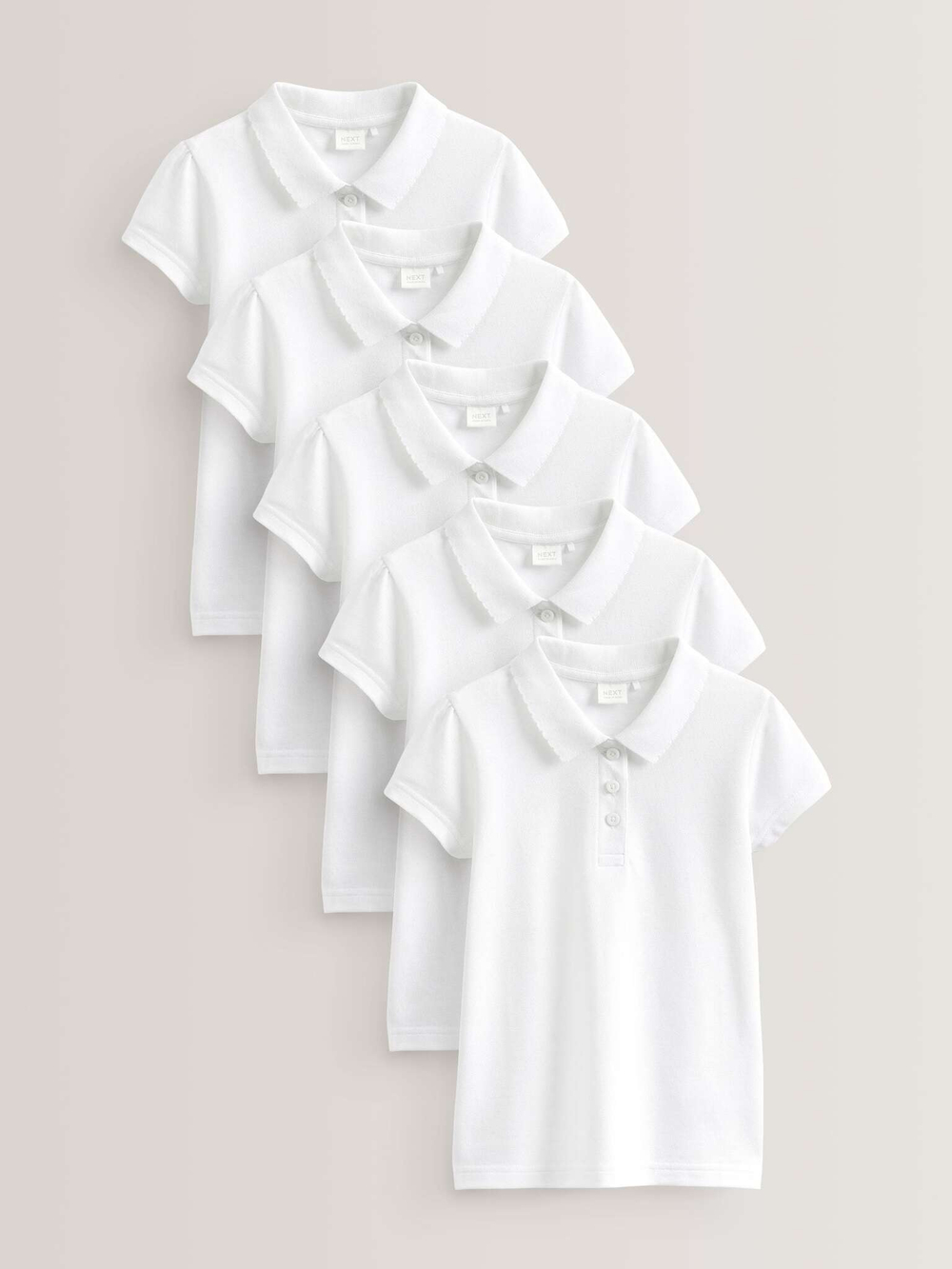 Поло школьное для девочки Next 236-383, 5 шт., Белый