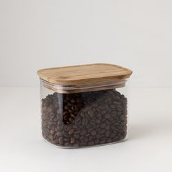 Банка для хранения прямоугольная Glass Acacia, 600 мл