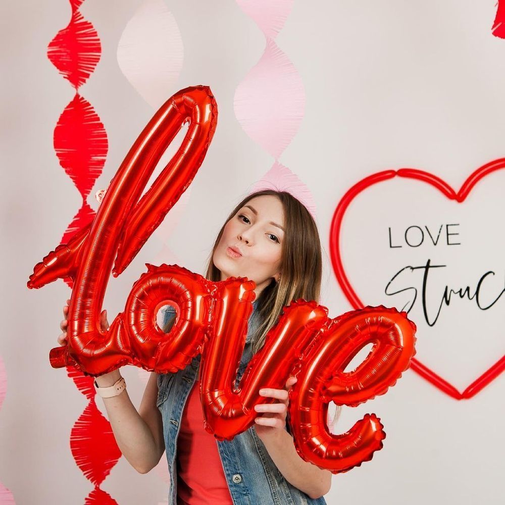 Гирлянда буквы курсив "Love" Красный 25'' / 64 см (воздух)  Изображение4