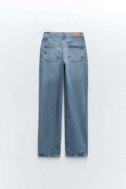 ZARA ДЖИНСЫ Z1975 SLIM С ВЫСОКОЙ ПОСАДКОЙ, ВЫЦВЕТШИЙ СИНИЙ