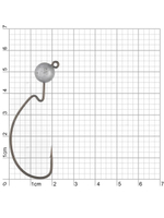 Джиг-головка для рыбалки BKK на офсетном крючке Silent Chaser - 1X - EWG Round Head, размер крючка 1, вес 5,25г, 4 шт.