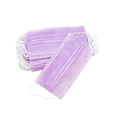 Маска медицинская 3-х слойная фиолетовая (50 шт/уп)