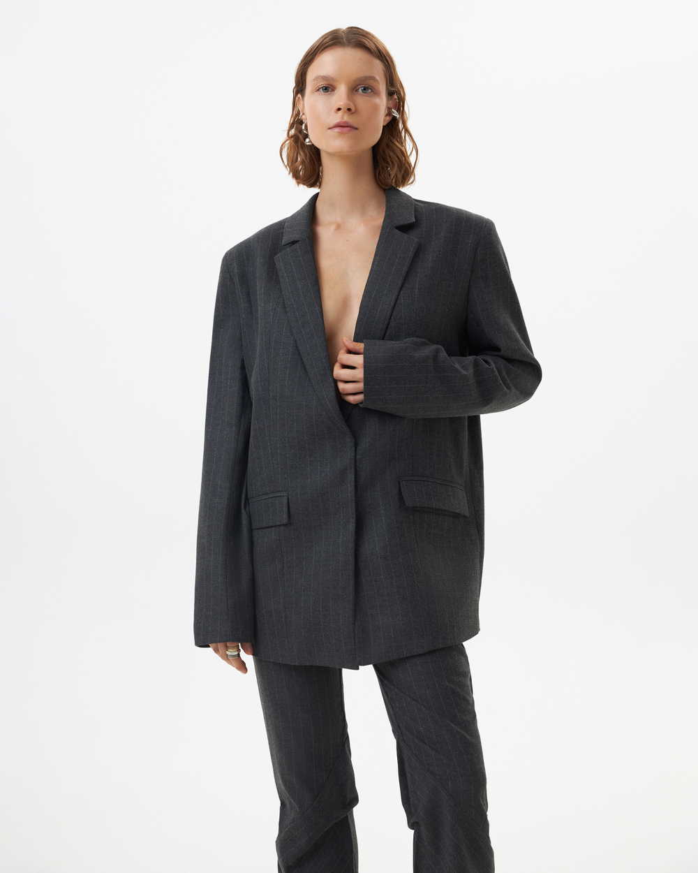 OVERSIZED STRIPPED BLAZER