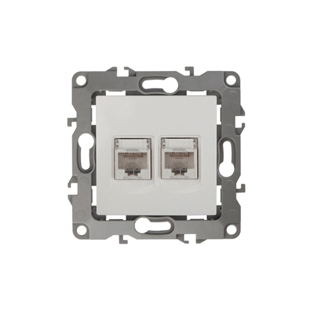 12-3108-02 ЭРА Розетка информационная двойная 2XRJ45, IP20, Эра12, слоновая кость | Эра 12 Слоновая кость