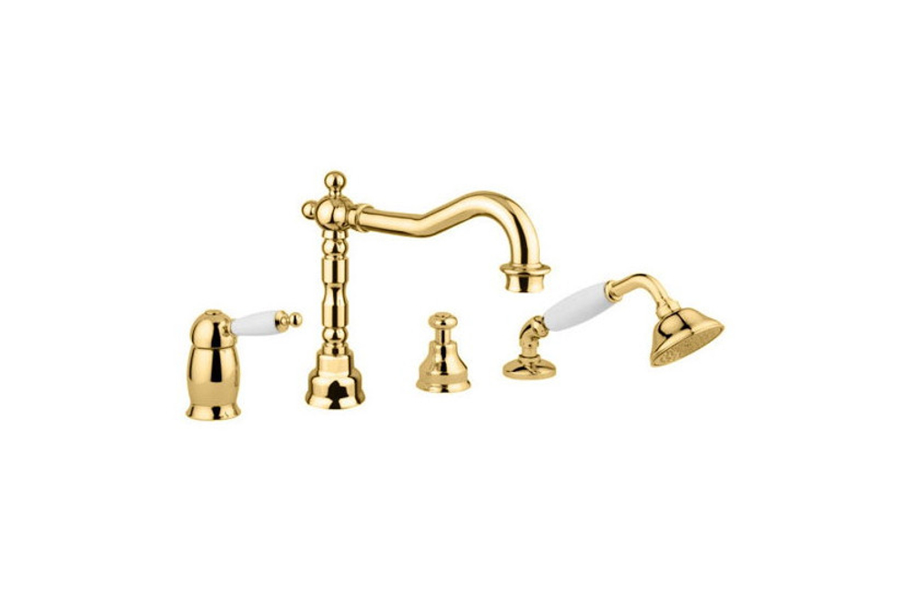 Смеситель на борт ванны 4 отв. Migliore Oxford ML.OXF-6355.BI.DO золото