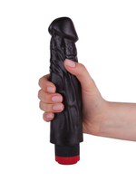 Вибратор-реалистик с крупными венками - 18,5 см. (Цвет: черный)