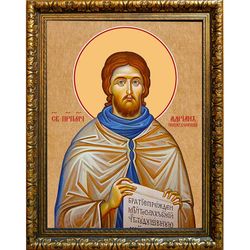 Адриан Пошехонский, Ярославский, игумен преподобномученик. Икона на холсте.