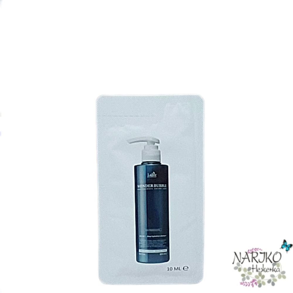 Шампунь для глубокого увлажнения и придания объёма волосам LA'DOR Wonder Bubble Shampoo, пробник 10 мл.