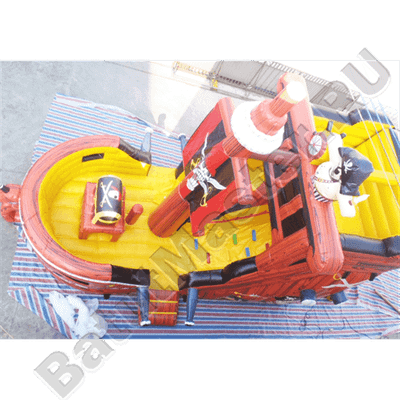 Большой надувной батут-горка "Пиратский корабль"