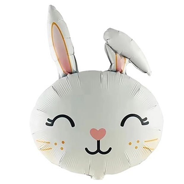 К фигура Заяц белый с ушком 29"/74 см (БГ-)