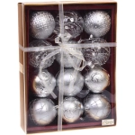 Новогодние шары «Зимняя нежность» 8 см (набор 12 шт), Серебро