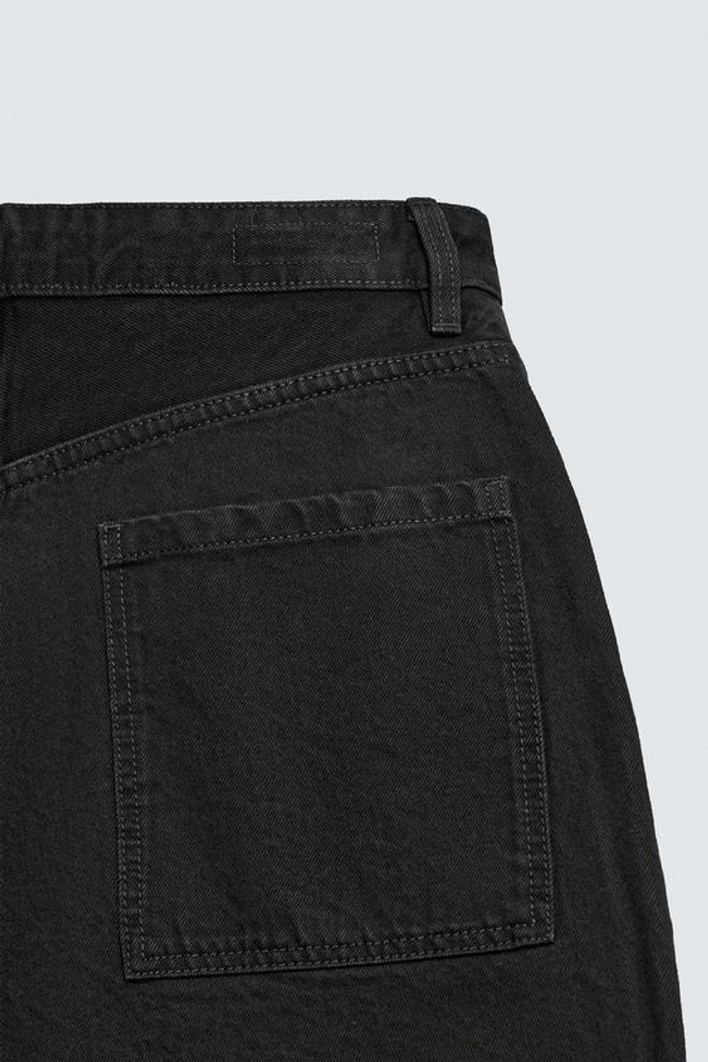 ZARA ДЖИНСЫ TAPERED WIDE FIT, ЧЕРНЫЙ