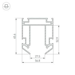 Профиль-держатель MAG-STRETCH-ORIENT-2000 (Arlight, Алюминий) 036147