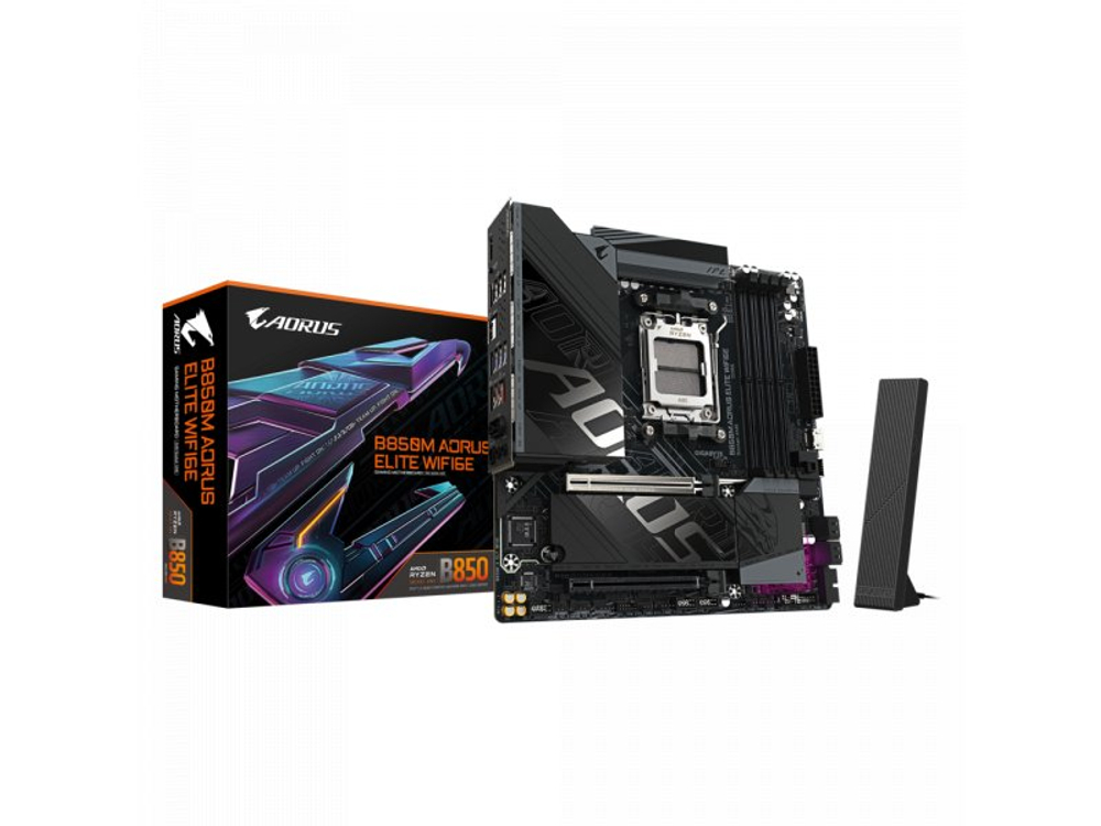 Материнская плата Gigabyte B850m Aorus Elite Wifi6e, Socket AM5, AMD B850, mATX, RTL