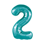 Шар фольгированный Цифра 2 101 см (Бирюзовый)