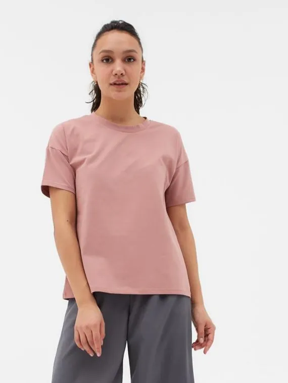 Футболка женская Basic line, цвет пыльно-розовый, р-р 46