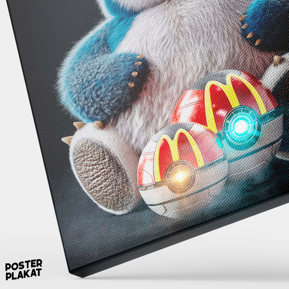 Картина для интерьера Снорлакс / Snorlax на холсте, персонаж вселенной Pokemon, холст с печатью на подрамнике, на стену, Постер Плакат