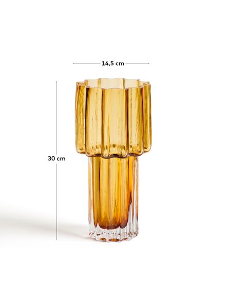 Оранжевая стеклянная ваза Cristila, 30 см