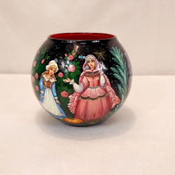 Вазочка с ручной росписью Палех "Золушка"