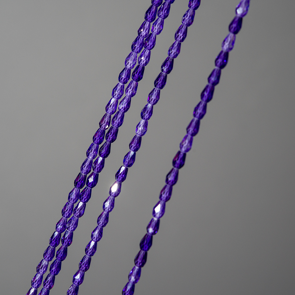 Фианиты, оттенок "Лаванда", бриолетт 4,4*6мм