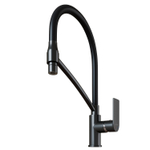 Смеситель для кухни 35k MIXLINE ML33-108GR"City Graphite" гибкий излив с фикс.бок.ручка б/отв ГРАФИТ