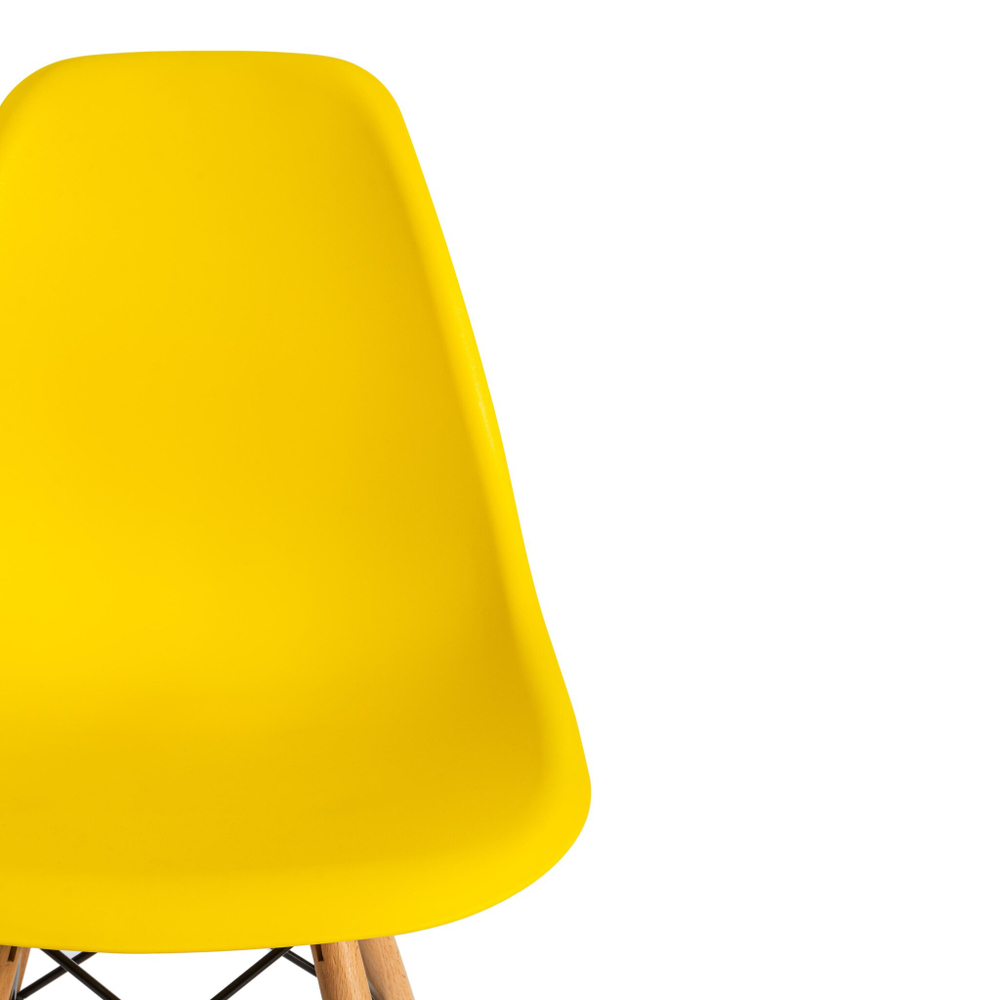 Стул CINDY (EAMES) (mod. 001) дерево бук/металл/сиденье пластик, 51x46x82см, желтый/yellow