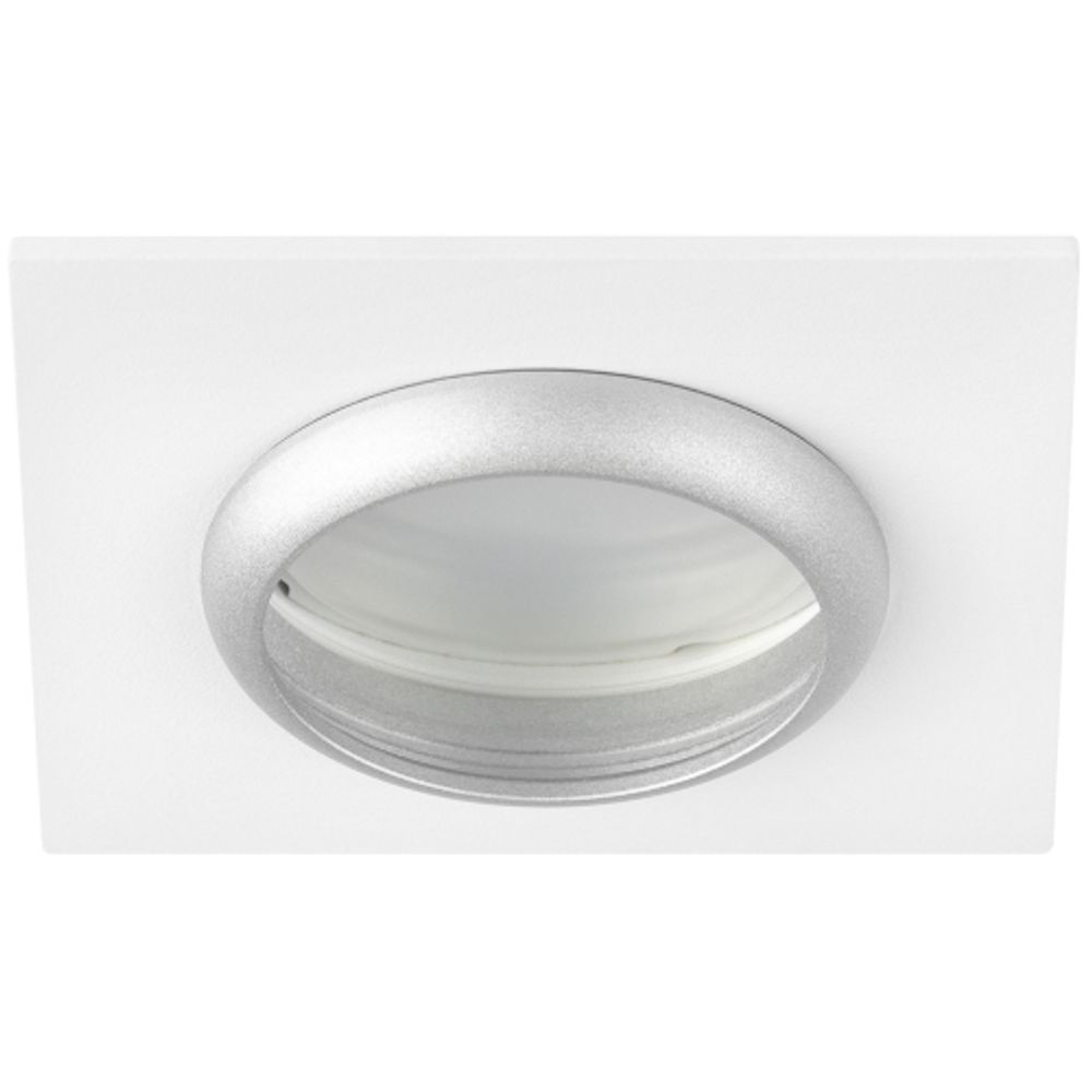 Светильник встраиваемый алюминиевый ЭРА KL110 WH/SL под лампу MR16 GU5.3 белый/серебро матовый | Алюминиевые встраиваемые светильники