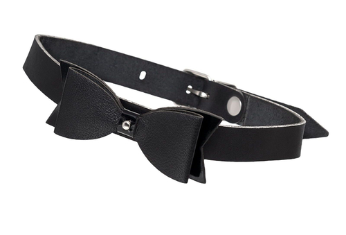 Кожаный чокер Pecado 3419 с бабочкой, регулируемый размер