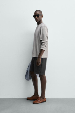 ZARA ШОРТЫ ЧИНОС REGULAR FIT, МОРСКОЙ СИНИЙ