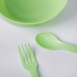 1886886 Набор детской посуды, 3 предмета: миска 250 мл, ложка, вилка, от 5 мес., цвета МИКС