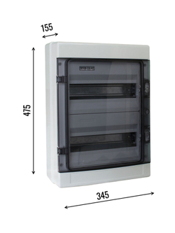 Щит распределительный 2 ряда навесной пластиковый 24 модуля IP65