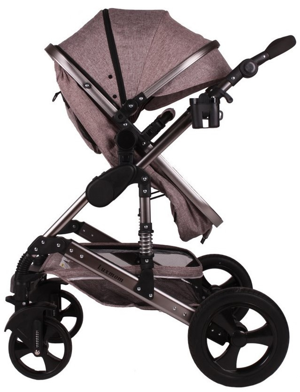 Детская коляска 3в1 LUXMOM 555 Коричневый текстиль