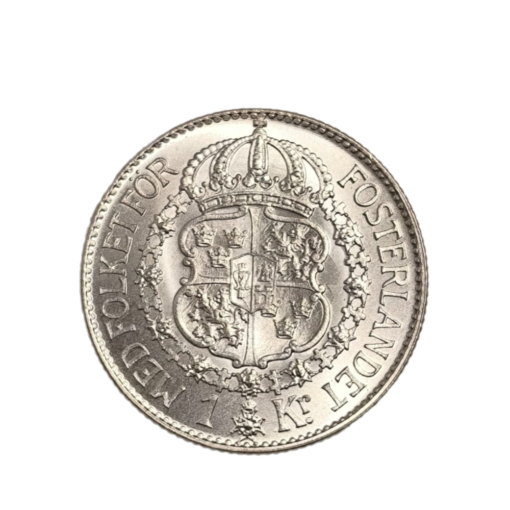Монета Швеции 1 крона 1936 год Король Густав V