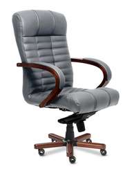 Кресло для руководителя Atlant B серая кожа