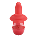 Красный мини-вибратор 13,8см с подвижным язычком Pretty Love Obelia BI-300138