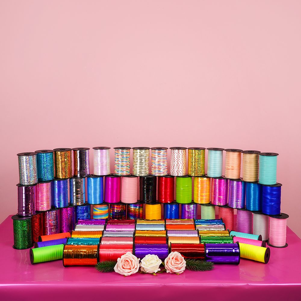 Лента полипропиленовая (1 см*100 м) Серебро, Металлик, 1 шт.