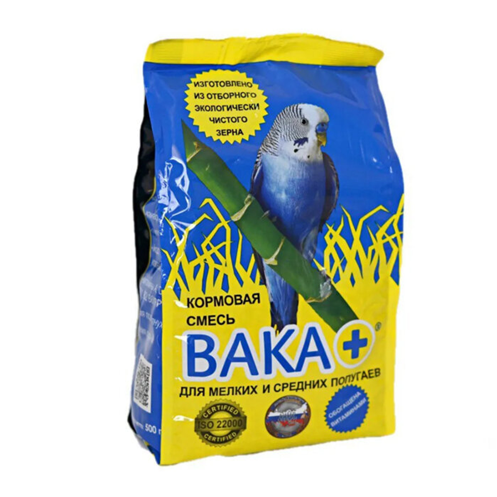 Корм Вака Плюс для мелких и средних попугаев, 500г