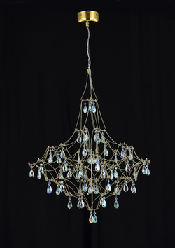 Подвесная люстра светодиодная с пультом и хрустальными подвесками K9 MyFar Allegria MR2642-66P-50СD