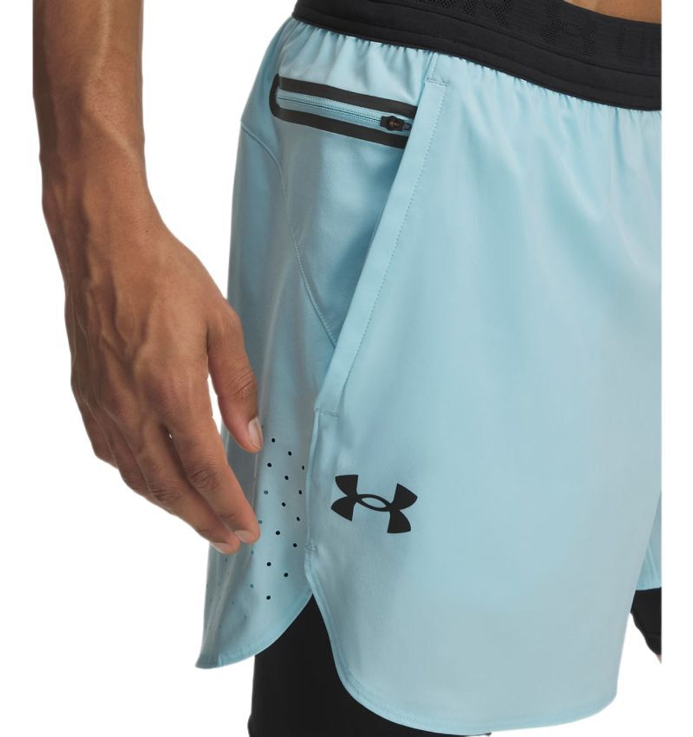 Мужские теннисные шорты Under Armour Vanish Elite 2in1 - стрейч/черный