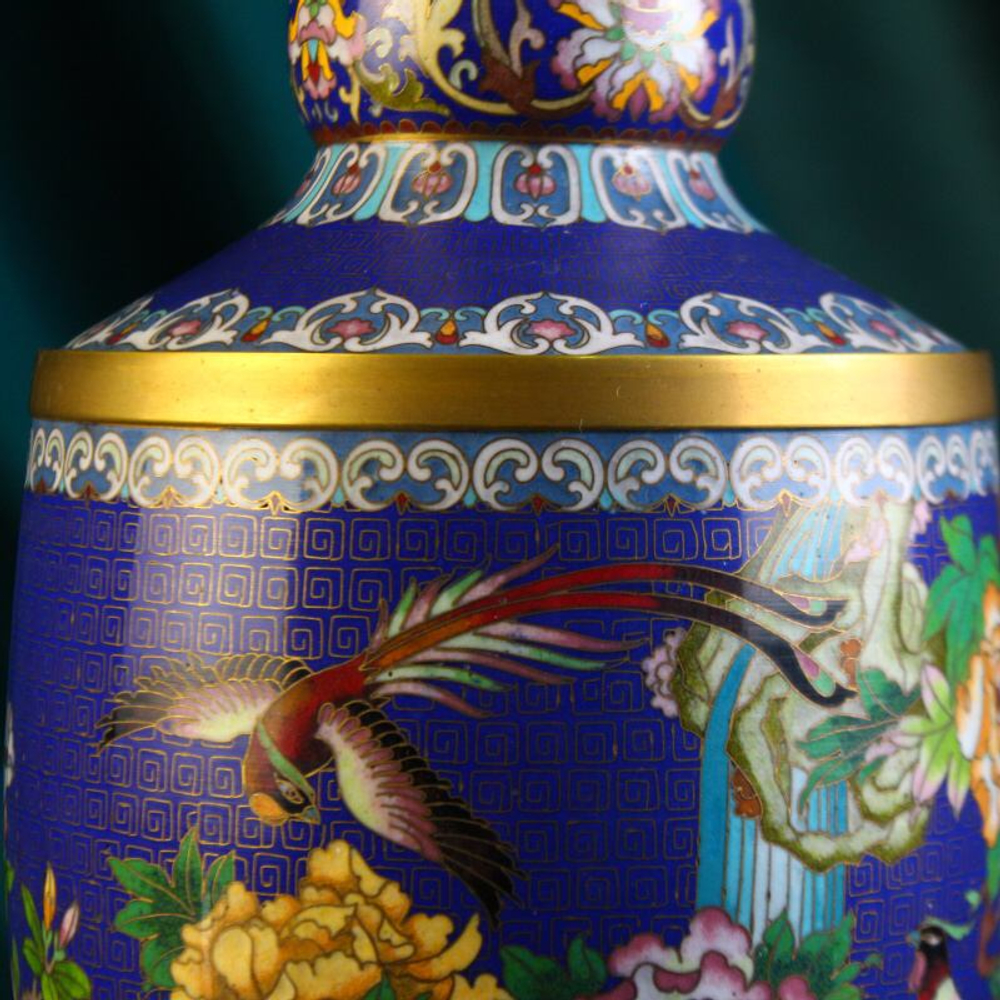 Парные вазы «Фазаны и пионы»